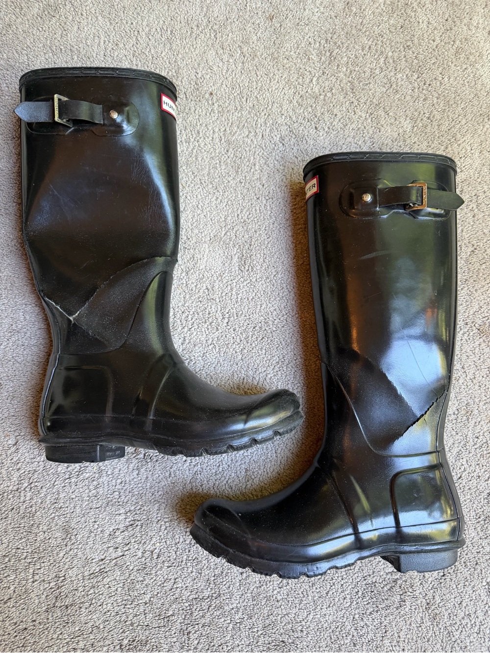 Hunter Original Tall Gloss Rain Boots Black